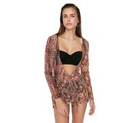 Trendyol FeMan Mini Bodycon Slim fit Knit Dress Brown