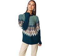 Trendyol FeMan Oversize Basic Crew Neck Knitwear Sweater,Emerald,S
