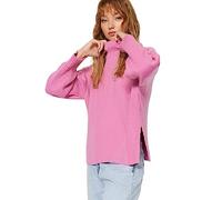 Trendyol FeMan Oversize Basic Standing Collar Knitwear Sweater,Pink,L