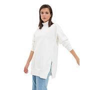 Trendyol FeMan Oversize Basic Turtleneck Knit Sweatshirt Ecru