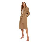 Trendyol FeMan Oversize Double-breasted Woven Trench Coat,Mink,32