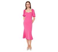 Trendyol FeMan Party Midi Bodycon Fitted Woven Dress Fuchsia