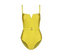 Trendyol FeMan Plain Arched Detailed Knit Swimsuit,Green,34