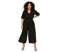 Trendyol FeMan Plain Woven Plus Size Overalls