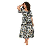 Trendyol FeMan Plus Size Maxi Basic Relaxed fit Woven Plus Size Dress,Navy Blue,44
