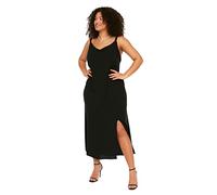 Trendyol FeMan Plus Size Midi A-line Fitted Woven Plus Size Dress Black