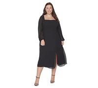 Trendyol FeMan Plus Size Midi A-line Relaxed fit Woven Plus Size Dress Black