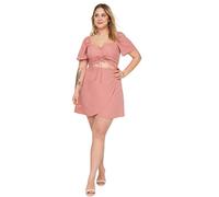 Trendyol FeMan Plus Size Mini A-line Fitted Woven Plus Size Dress