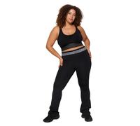 Trendyol FeMan Plus Size Normal Waist Straight Leg Regular fit Plus Size Sweatpants Schwarz