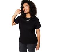 Trendyol FeMan Plus Size Regular fit Basic Crew Neck Knit Plus Size T-Shirt Black