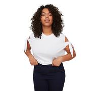 Trendyol FeMan Plus Size Regular fit Basic Crew Neck Knit Plus Size T-Shirt White