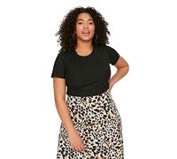 Trendyol FeMan Plus Size Slim fit Basic Crew Neck Knit Plus Size T-Shirt Black