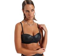 Trendyol FeMan Regular fit Balcony Woven Bikini Top Black
