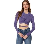 Trendyol FeMan Regular fit Basic Crew Neck Knit Blouse Purple