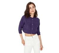 Trendyol FeMan Regular fit Basic Crew Neck Knitwear Cardigan Purple