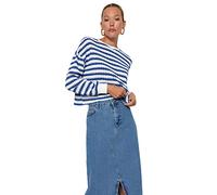 Trendyol FeMan Regular fit Basic Crew Neck Knitwear Sweater,Blue,S