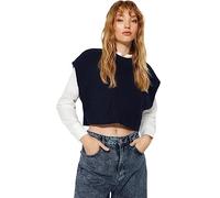 Trendyol FeMan Regular fit Basic Crew Neck Knitwear Sweater,Navy Blue,M