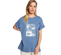 Trendyol FeMan Regular fit Basic Crew Neck Woven T-Shirt Indigo