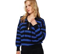 Trendyol FeMan Regular fit Basic Polo Neck Knitwear Sweater,Black,S