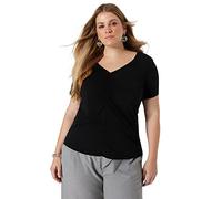 Trendyol FeMan Regular fit Shift Boat Neck Knit Plus Size Blouse,Black,3XL