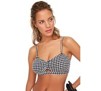 Trendyol FeMan Regular fit Strapless Knit Bikini Top,Black White,34