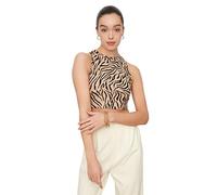 Trendyol FeMan Slim fit Basic Crew Neck Knit Blouse Camels