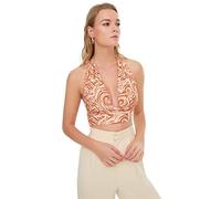 Trendyol FeMan Slim fit Basic Halterneck Knit Blouse Orange