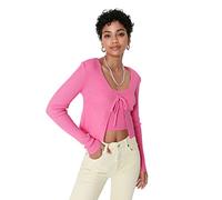 Trendyol FeMan Slim fit Basic Scoop Neck Knitwear Cardigan Rosa
