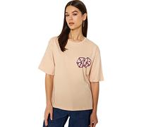 Trendyol FeMan Young Regular fit Basic Crew Neck Knit T-Shirt Beige