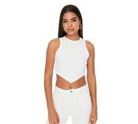 Trendyol FeMan Young Slim fit Basic Crew Neck Knit Singlet Ecru