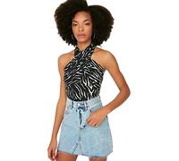 Trendyol FeMan Young Slim fit Basic Halterneck Knit Blouse Black