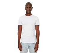 Trendyol Man Basic Slim fit Basic Crew Neck Knitted T-Shirt Weiß