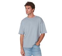 Trendyol Man Basics Oversize Basic Crew Neck Knit T-Shirt Grau