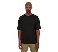 Trendyol Man Basics Oversize Basic Crew Neck Knit T-Shirt Schwarz