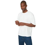 Trendyol Man Basics Oversize Basic Crew Neck Knit T-Shirt Weiß