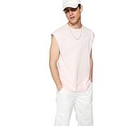 Trendyol Man Basics Oversize Basic Crew neck Woven Singlet,Dried rose,M