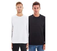 Trendyol Man Basics Regular fit Basic Crew neck Knit Sweatshirt Black White