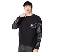 Trendyol Man Design Regular Basic Crew neck Woven Sweatshirt Black