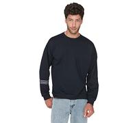 Trendyol Man menswear Oversize Basic Crew neck Knit Sweatshirt Navy Blue