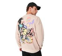 Trendyol Man Menswear Oversize Basic Crew neck Knitted Sweatshirt Beige