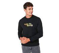 Trendyol Man menswear Regular Basic Crew neck Knit Sweatshirt Black
