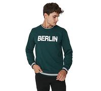 Trendyol Man menswear Relaxed Basic Crew neck Knit Sweatshirt Emerald