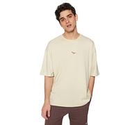 Trendyol Man Oversize Basic Crew Neck Knit T-Shirt,Rock,M