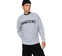 Trendyol Man Oversize Basic Crew neck Knitted Sweatshirt Grau