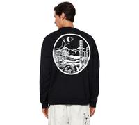 Trendyol Man Oversize Basic Crew neck Knitted Sweatshirt Schwarz
