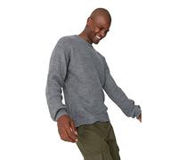 Trendyol Man Oversize Basic Crew Neck Knitwear Sweater Grau