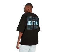 Trendyol Man Oversize Basic Crew Neck Woven T-Shirt Black