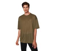 Trendyol Man Oversize Basic Crew Neck Woven T-Shirt Khaki