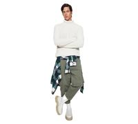 Trendyol Man Regular fit Basic High Neck Knitwear Sweater,Ecru,M
