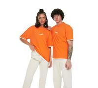 Trendyol Man Relaxed Basic Crew Neck Knit T-Shirt Orange